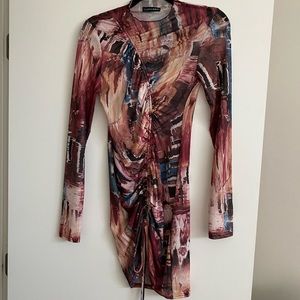 JLUXLABEL Multi Color adjustable mesh mini dress